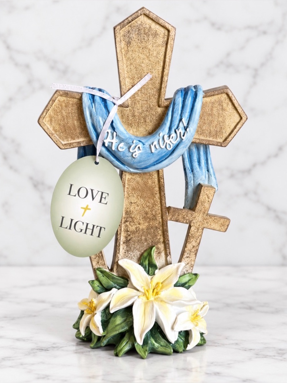 “He Is Risen" Standing Cross